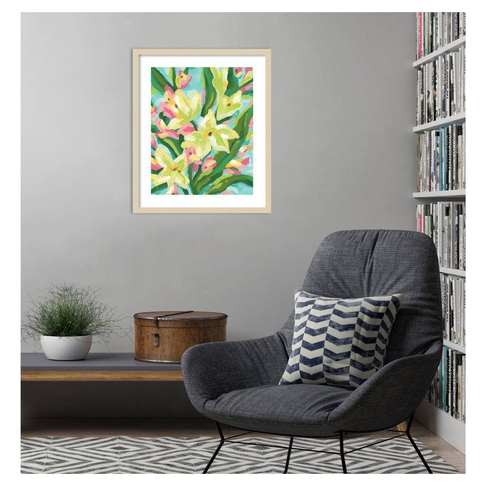Floral Vibration II Svelte Natural Framed Abstract Wall Art