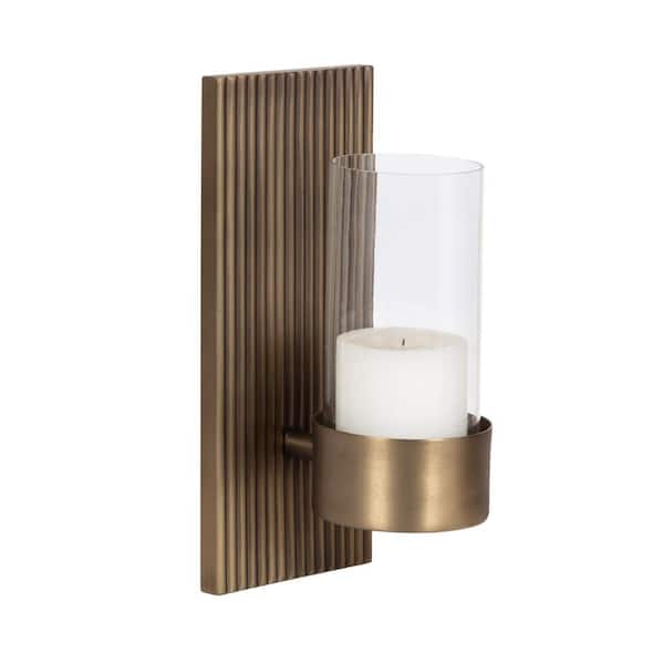 Rooks Gold Metal Wall Candle Sconce