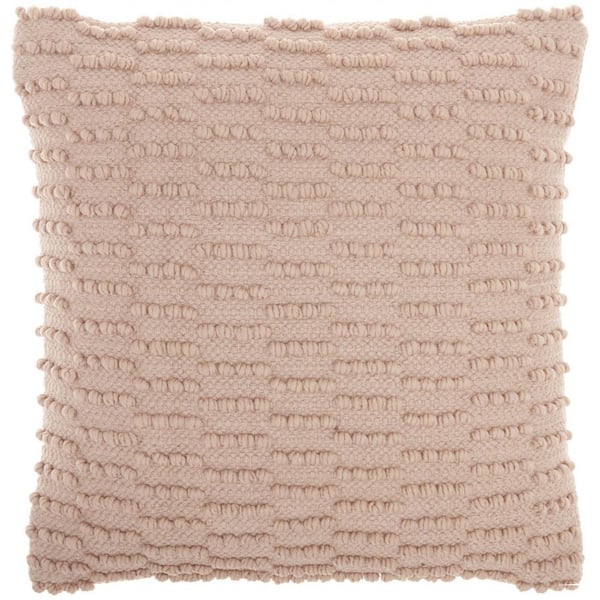 HomeRoots Jordan Blush Striped Cotton 18 in. X 18 in. Throw Pillow