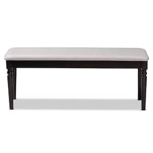 Baxton Studio Teresa Grey and Dark Brown Fabric Dining Bench 170