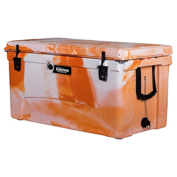 Elkton Outdoors 110 qt. Rotomolded Thermoplastic Heavy-Duty Cooler, Orange