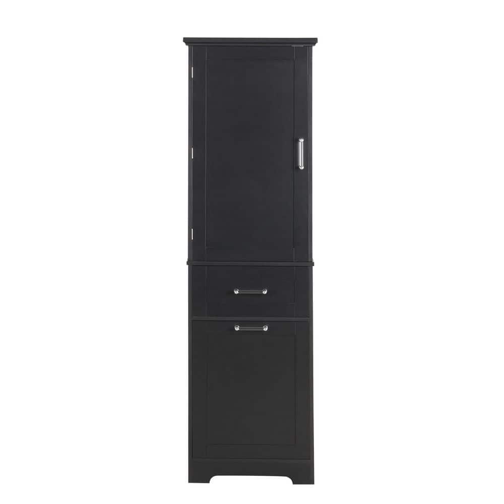 20 in. W x 13.5 in. D x 68.4 in. H Black Linen Cabinet with Two Different Size Drawers and Adjustable Shelf price history on PriceWatchPro