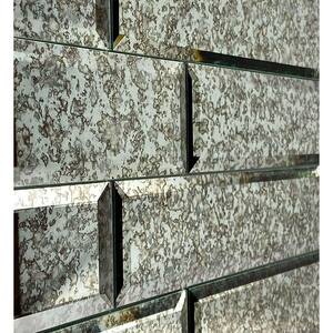 Reflections Antique Silver Beveled Subway 3 in. x 12 in. Glass Mirror Decorative Peel and Stick Tile  (11 sq. ft.)