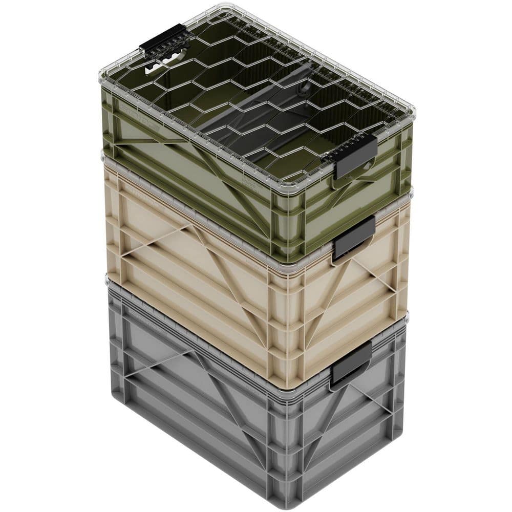 Crate Starter Pack 2 Full-Size & 1 Half-Size Heavy Duty Stackable Storage Bins with Lids and Dividers Camo Variety Pack price history on PriceWatchPro