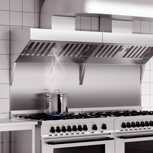 Commercial Exhaust Hood 5 ft. Food Truck Hood Exhaust 201 Stainless Steel Range Hood Tool