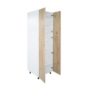 Radiance 30 in. W x 24 in. D x 90 in. H Ready to Assemble Slab Pantry Kitchen Cabinet in Light Oak