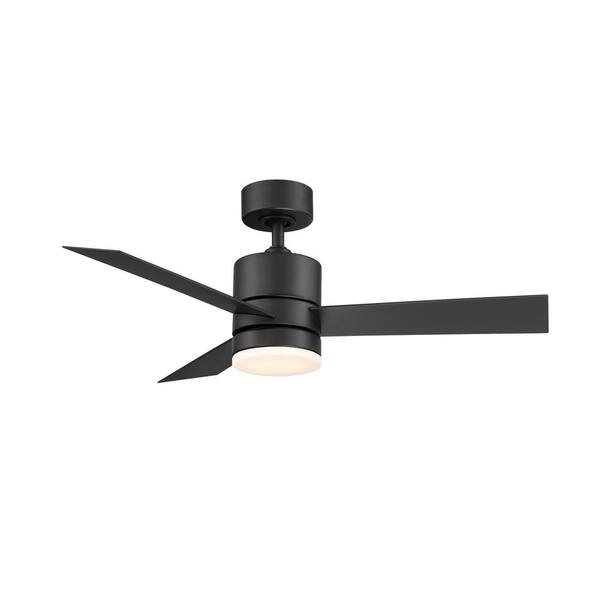 Modern Forms Axis 44 in. Matte Black LED Indoor/Outdoor 3Blade Smart Down Rod Ceiling Fan 3000K