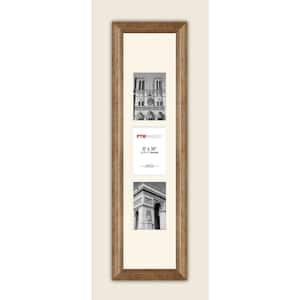3-Opening Vertical 5 in. x 7 in. White Matted Champagne Photo Collage Frame