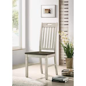 Bernavich Dark Oak and Antique White Dining Chair (Set of 2)
