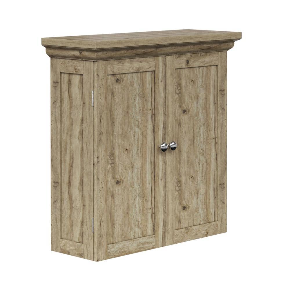 Light Oak Bathroom Wall Cabinet with Adjustable Shelves