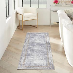 Daydream Silver 2 ft. x 8 ft. Contemporary Runner Area Rug