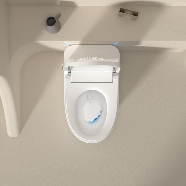 MEDUNJESS Smart Bidet Toilet 1.28 GPF with Auto Features & Voice Control - White