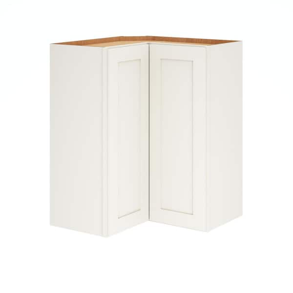 QuickShip Cottage 30 in. W x 12 in. D x 30 in. H Assembled Plywood Shaker L-Shaped Corner Standard Cabinet in White