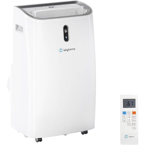 14,000 BTU(DOE) Portable Air Conditioner Cools 700 sq. ft. 4-in-1 (AC, Heat, Dehumidifier, Fan) with Remote in White