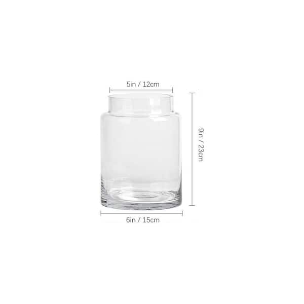 9 Inch Large Clear Glass Vase, Glasses Home Decor Modern Jarrones