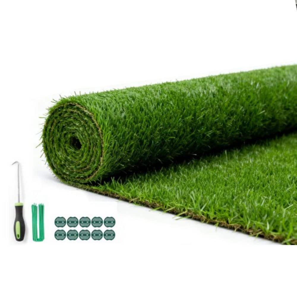 Boyel Living Deluxe 6 ft. x 10 ft. Green Artificial Grass Turf Thick Lawn Artificial Turf Carpet