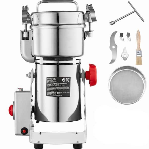 300g Electric Grain Mill Grinder, 1500-Watt High-Speed Commercial Spice Pulverizer, Stainless Steel Powder Machine