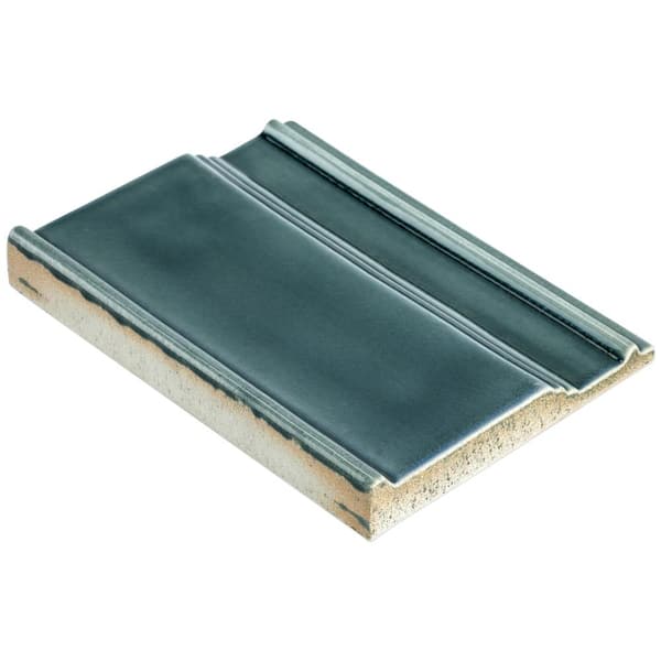 Delphi Deep Emerald 6 in. x 8 in. Polished Ceramic Base Molding Liner Tile