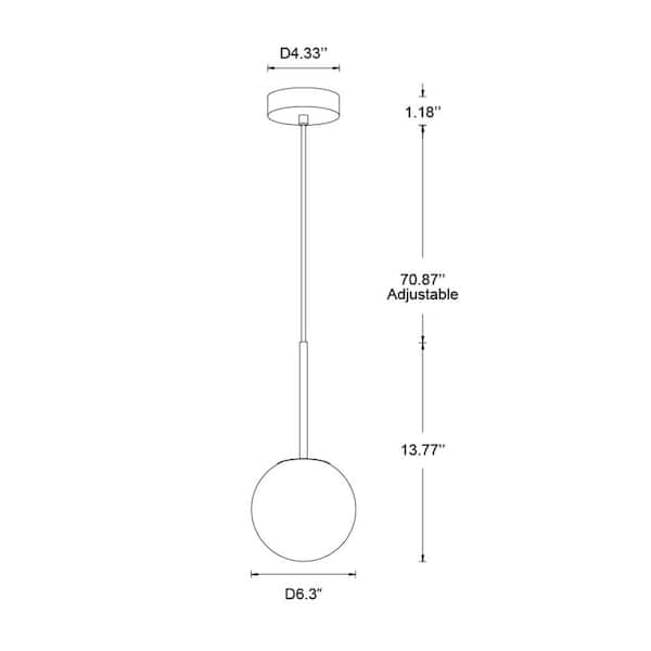 Beacon Lighting Lucent 25-Watt 1-Light 6 in. Pendant Light in