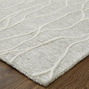 5 x 8 Taupe and Ivory Abstract Area Rug