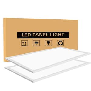 2 ft. x 4 ft. 7800 Lumens Integrated LED Panel Light, 5000K White Color, 23.75 in. x 47.75 in. Dimension (2-Pack)
