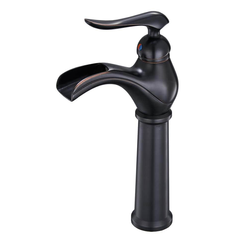 WELLFOR Single Handle Lamp Shaped High Spout Single Hole Bathroom ...