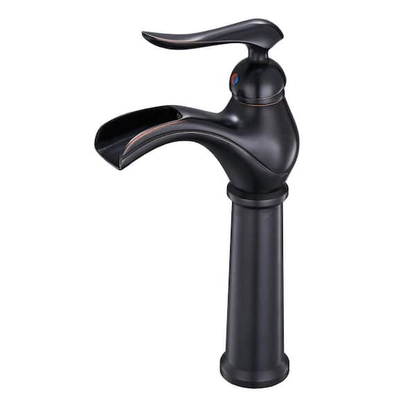 WELLFOR Single Handle Lamp Shaped High Spout Single Hole Bathroom Faucet and Spot Resist Faucet in Oil Rubbed Bronze