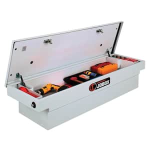 Jobox 71 in. White Steel Full Size Deep Single Lid Crossover Truck Tool Box with Pushbutton Gear-Lock™