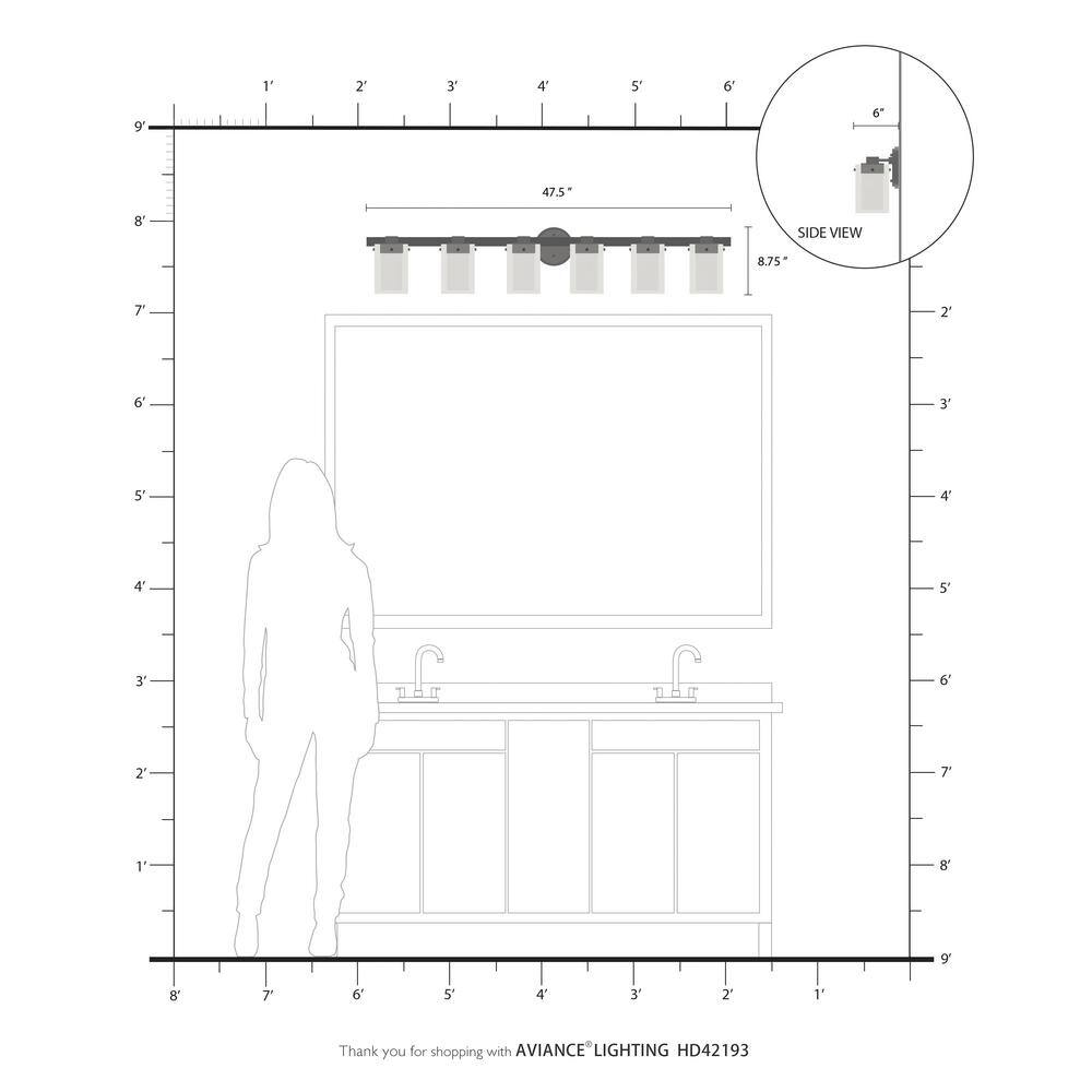 Polished Chrome 6-Light Vanity Light with Opal Glass Shades