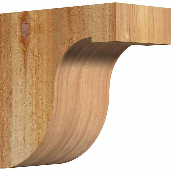 Ekena Millwork 4 in. x 8 in. x 8 in. Western Red Cedar Del Monte Rough Sawn Corbel