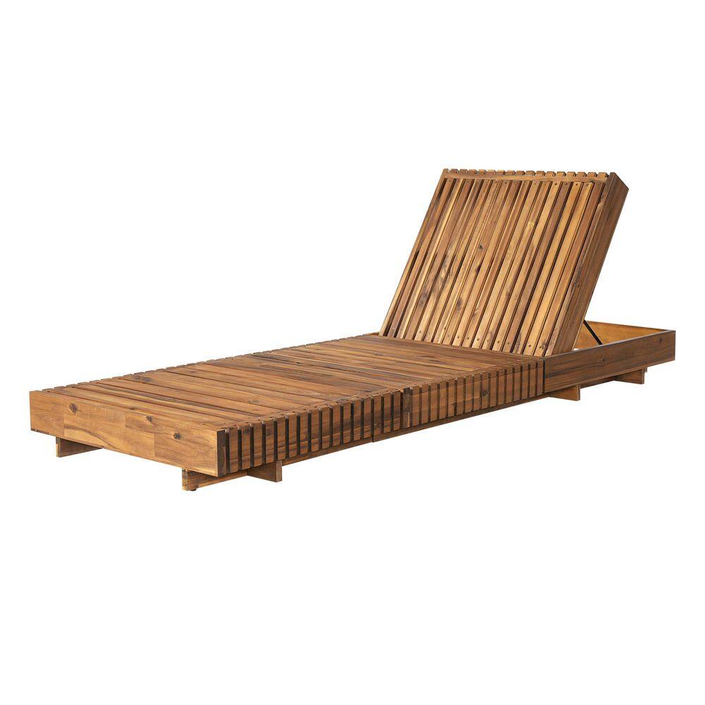 Rosa Patio Solid Wood Adjustable Backrest Outdoor Chaise Lounge with Triple Folds Cream Cushion, Teak Finish price history on PriceWatchPro