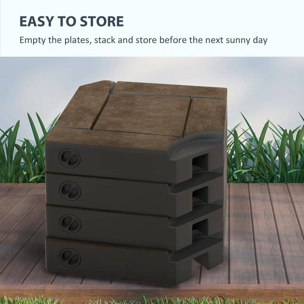 Brown HDPE Fillable Patio Umbrella Base Weights Set