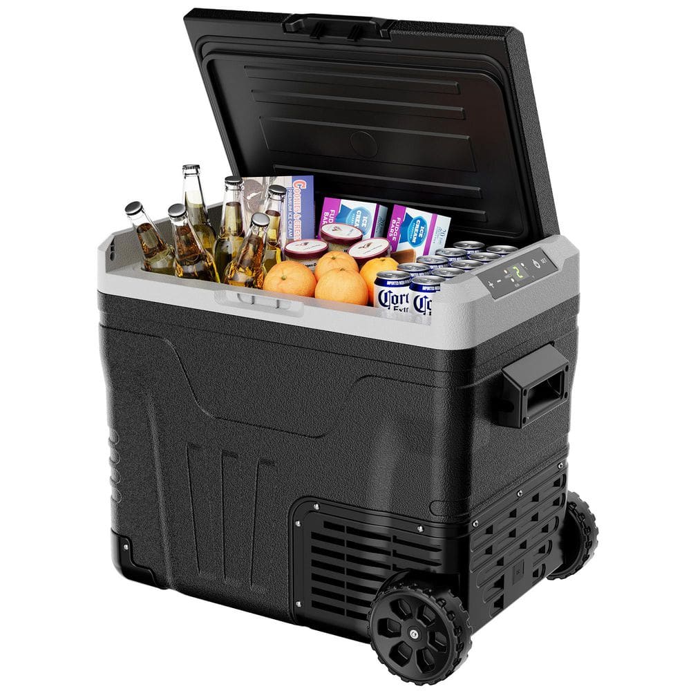 EUHOMY 53QT(50L) Outdoor Portable Refrigerator in Black with
