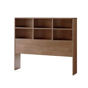 Elegant Brown Full Size Bookcase Headboard with 6-Shelves