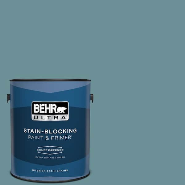 BEHR ULTRA 1 gal. #510F-5 Bayside Extra Durable Satin Enamel Interior Paint & Primer