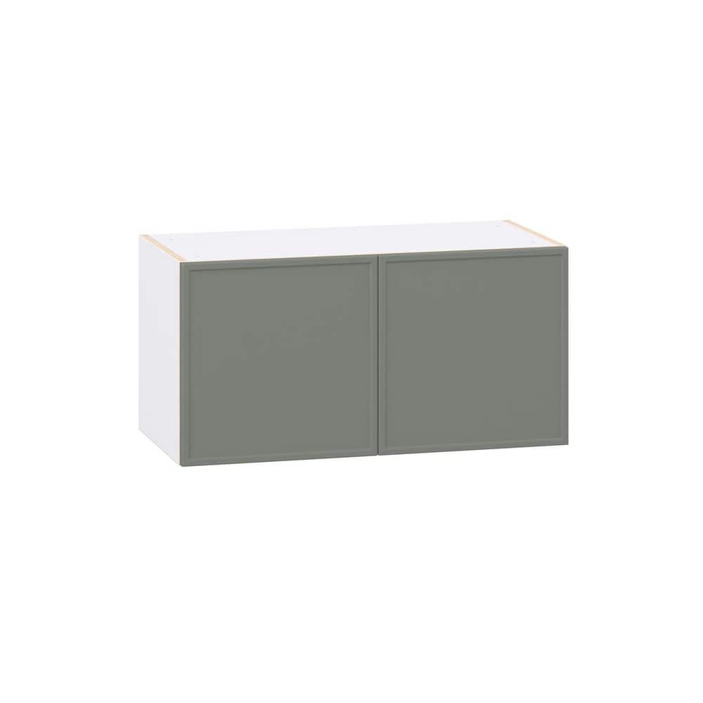 Fairview 30 in. W x 14 in. D x 15 in. H Assembled Slim Shaker Wall Bridge Kitchen Cabinet in Moss Green price history on PriceWatchPro