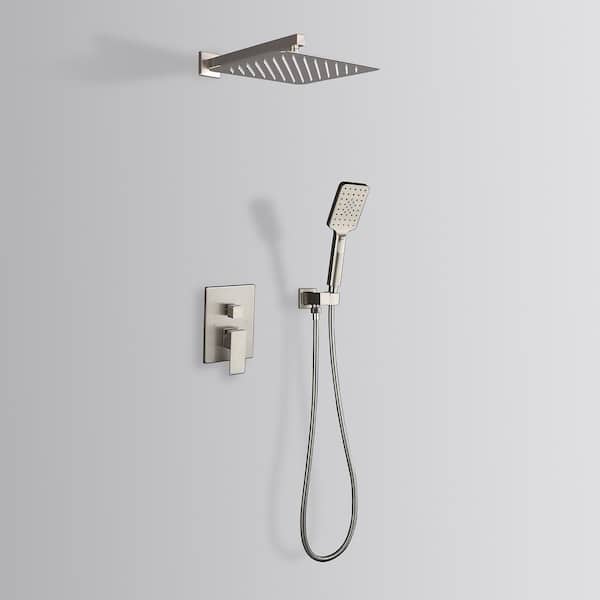 Staykiwi Single Handle 3 -Spray Patterns Shower Faucet 1.8 GPM with Anti Scald in. Brushed Nickel