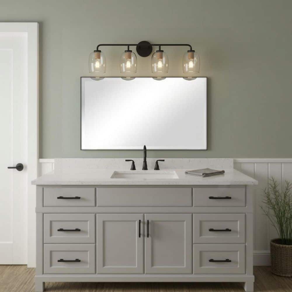 Percy 33.0 in. 4 Light Black Vanity Light price history on PriceWatchPro