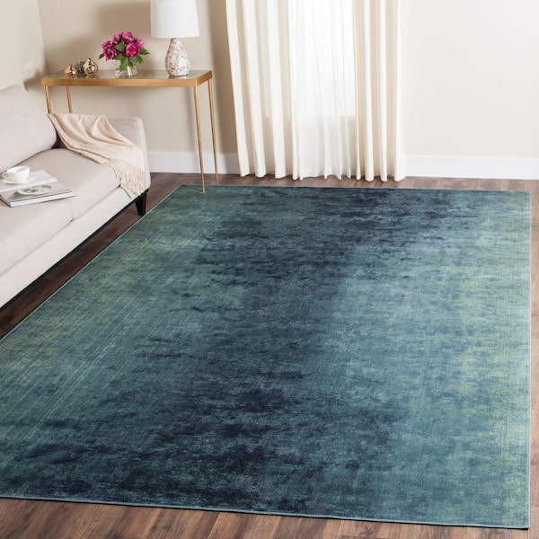 Vintage Turquoise/Multi 7 ft. x 10 ft. Border Area Rug