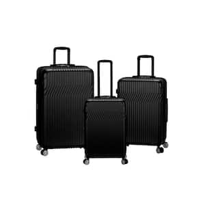 Pista Collection 3-Piece Hardside Dual Spinner Luggage Set, Black