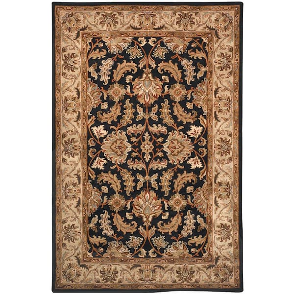 Heritage Black/Beige 9 ft. x 12 ft. Border Area Rug