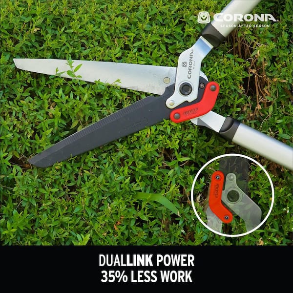 DualLINK 10 in. Non-Stick Coated Blade with Lightweight Steel Handles Extendable Hedge Shears