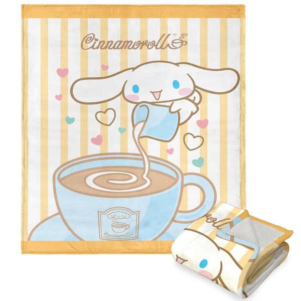 THE NORTHWEST GROUP Sanrio Cinamolol Latte Art Multi-Color Silk Touch Sherpa Polyester Multi-Color Throw Blanket