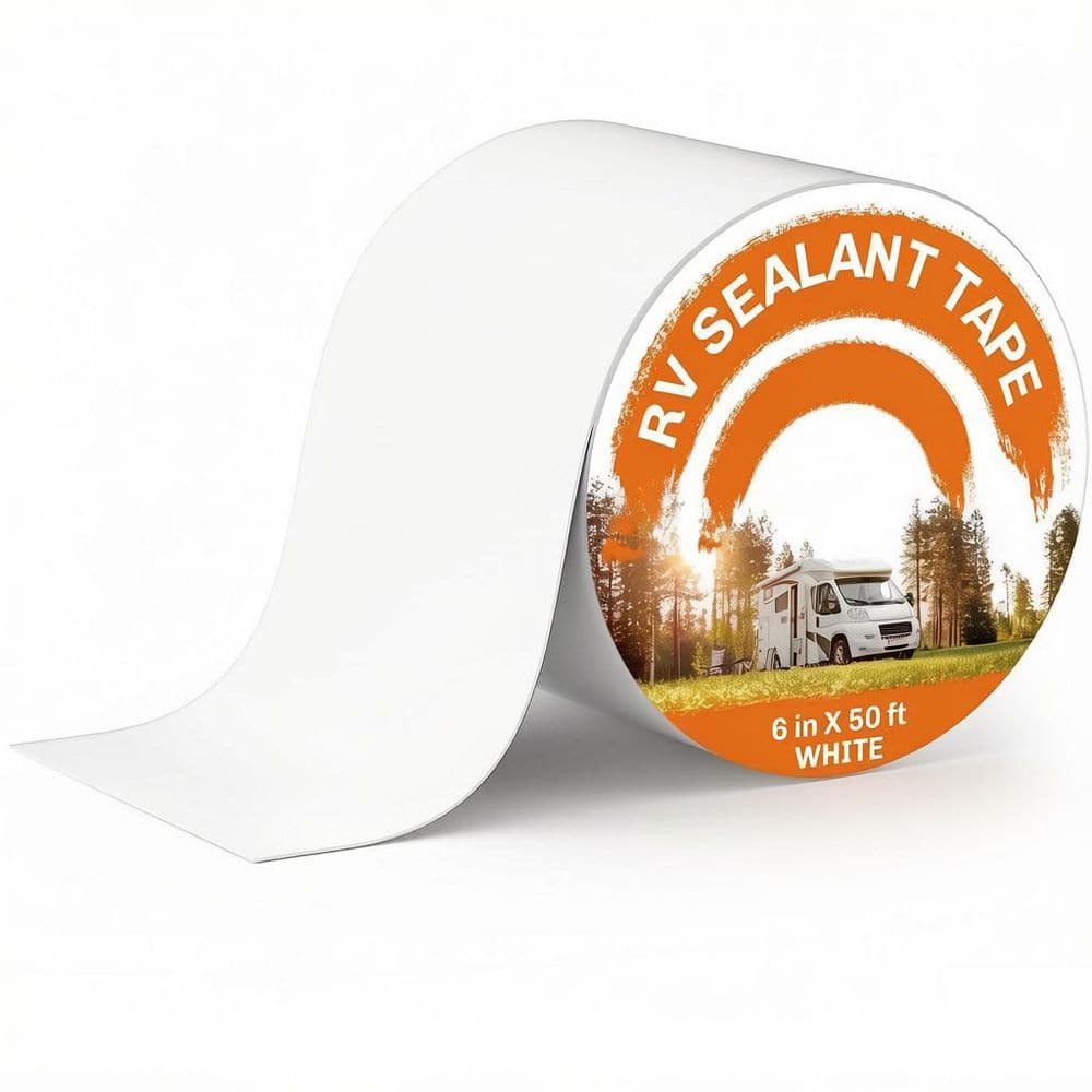 6 in. x 50 ft. Sealant Roofing Tape, RV Roof Tape for Roof Repair, Camper Trailer, Boat Sealing, Leak Repair, White price history on PriceWatchPro