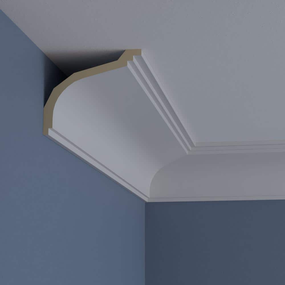3 3/4"H x 4 1/8"P x 5 5/8"F x 94 1/2"L Dylan Traditional Smooth Crown Moulding