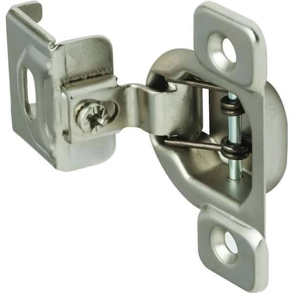 1-1/4 in. Partial Overlay Self-Closing Concealed No Radius Cabinet Hinge in Satin Nickel - (Set of 24)