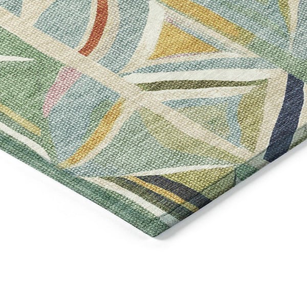 Chantille Machine Washable Indoor/Outdoor Abstract ACN2253 Sage 2 ft. 3 in. x 7 ft. 6 in. Runner Rug