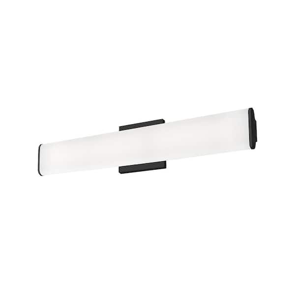KUZCO Ferguson 24-in 1 Light 31-Watt Black Integrated LED Vanity Light