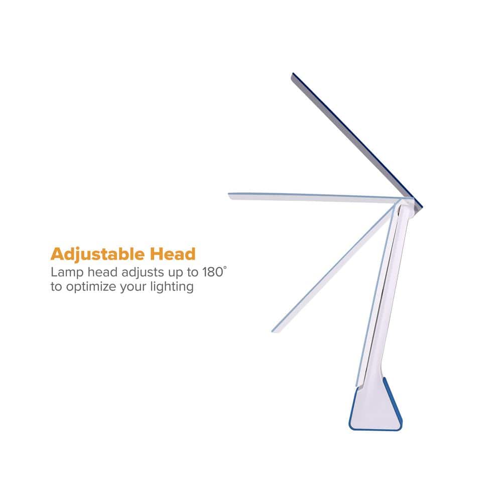 Cordless Adjustable Gray and Blue LED Desk Lamp