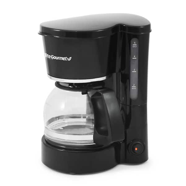 Elite Cuisine 5 Cup Coffeemaker Black Drip Coffee Maker with Pause & Serve  EHC-5055X - The Home Depot